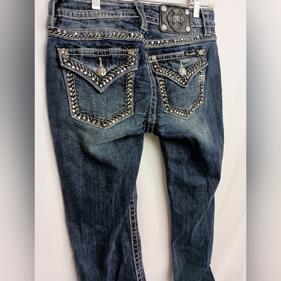 MISS ME Blue Midrise Skinny Jeans with Vintage Wash (#1,425) - Picture 8 of 9